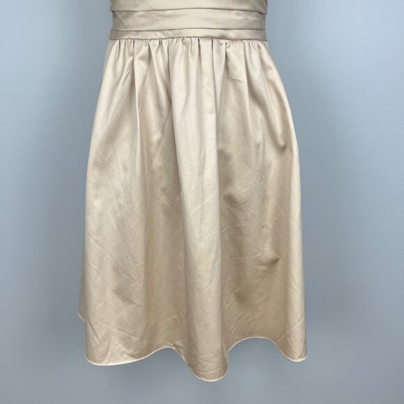 Davids Bridal Womens Cotton Sateen Short Strapless Ruched Dress Champagne size 6 - Picture 4 of 10